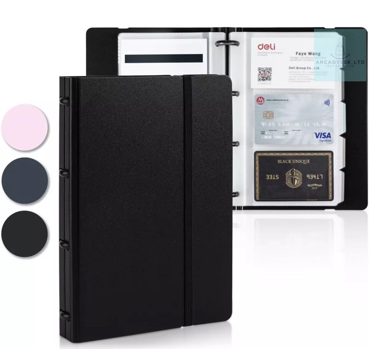 Deli Business Name Card Book Booklet Wallet Holder 180 cards Organiser Folder