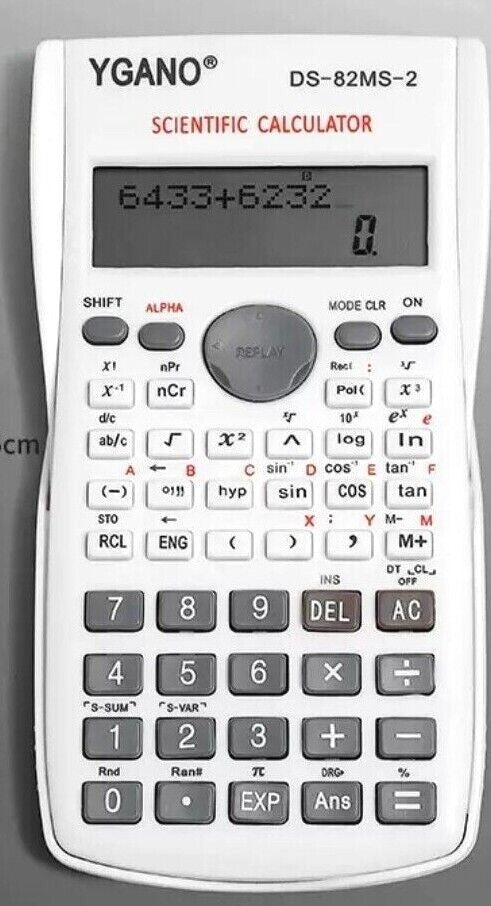 SCIENTIFIC CALCULATOR ELECTRONIC 82MS DIGITS SCHOOL EXAMS WORK OFFICE HOME
