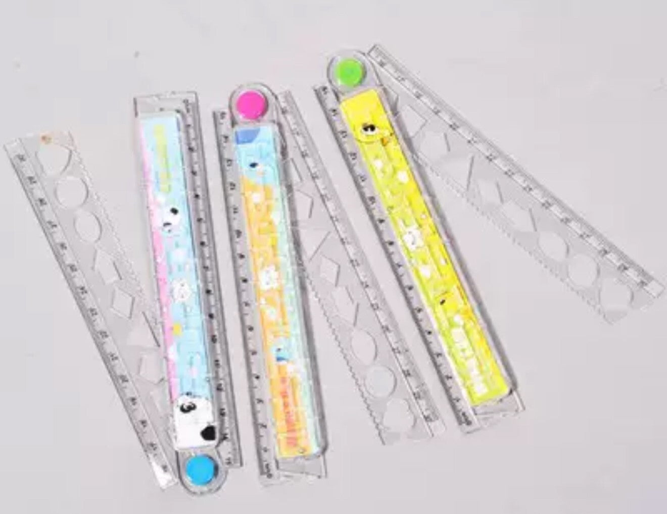30cm Folding Clear Ruler – Plastic Measuring Tool for School Office Home