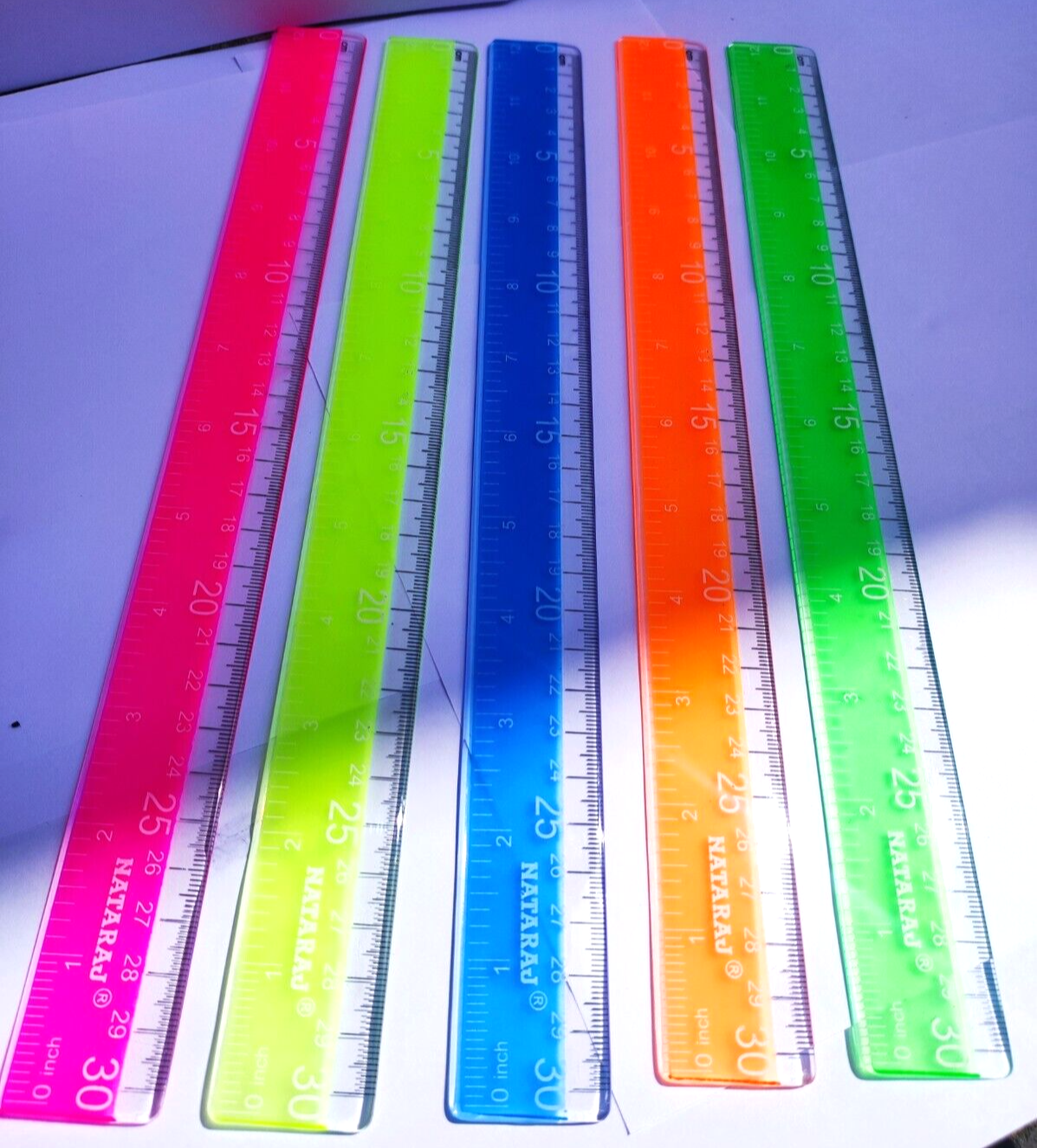 30cm/12" Neon Ruler - School Work Office Rulers Stationery Brand New