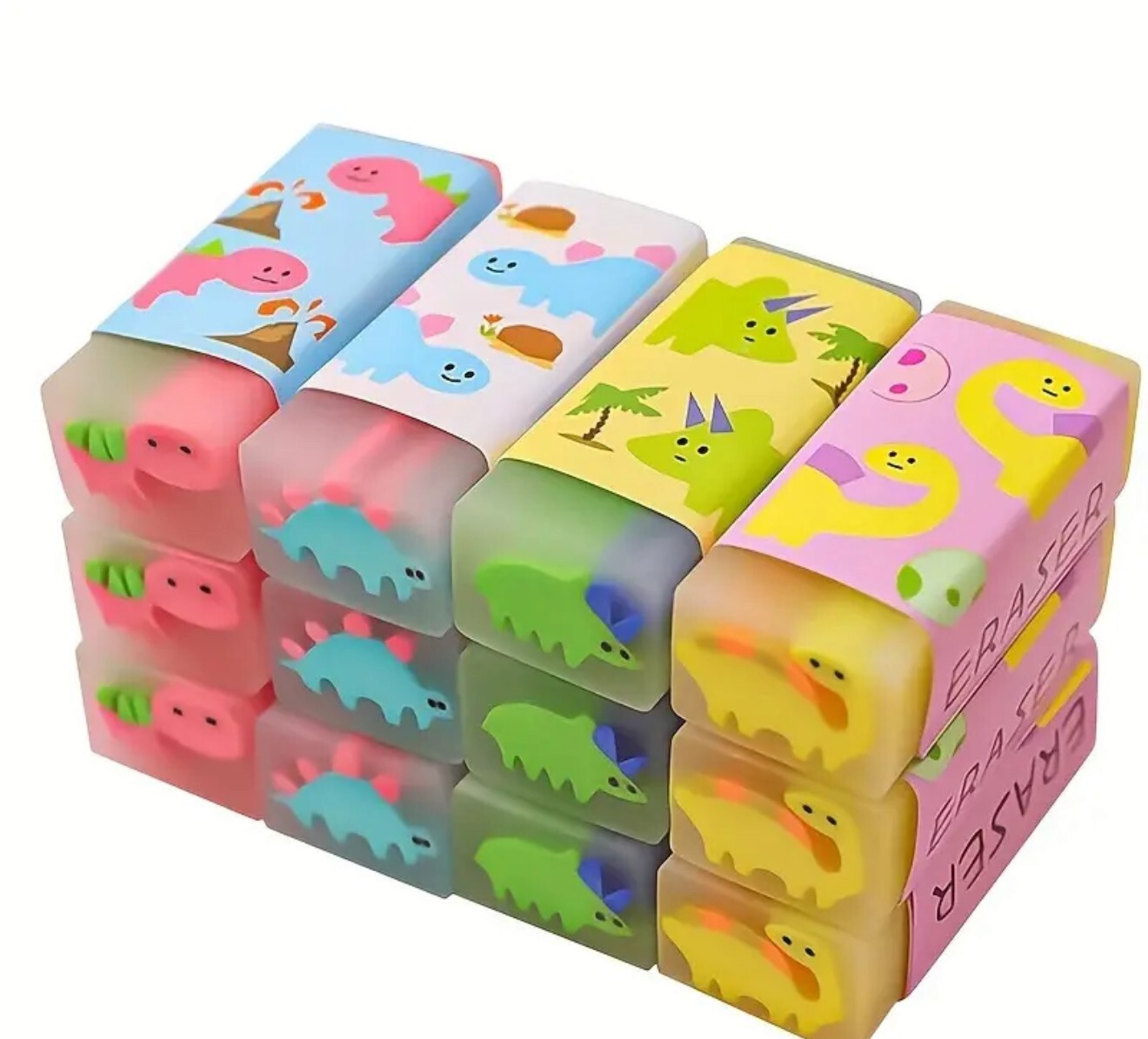 Erasers Rubber Plastic for School Gift Party Bag Stocking Fillers 3 Pieces