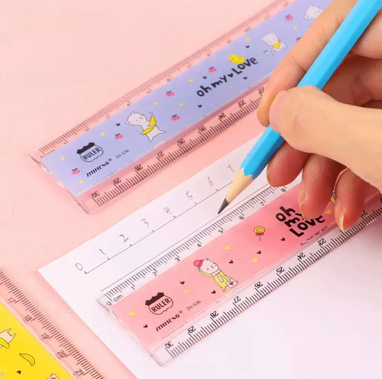 30cm Folding Clear Ruler – Plastic Measuring Tool for School Office Home