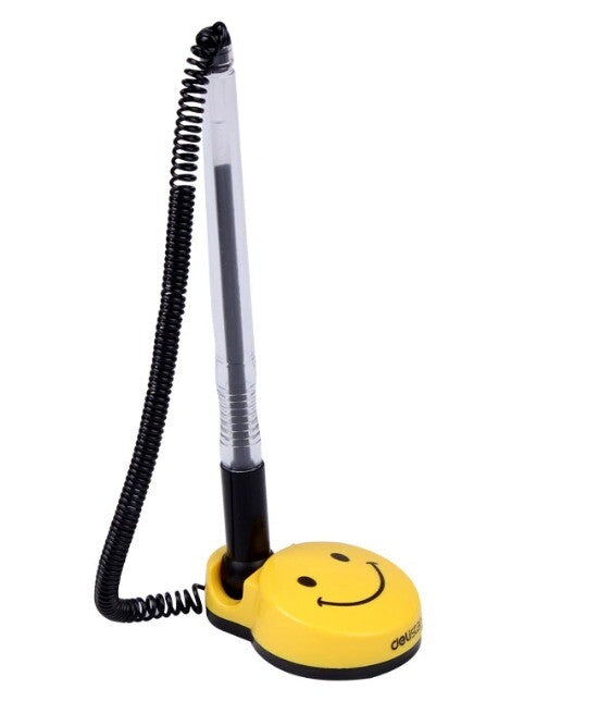 Reception Pen Desk Set On Chain With Stand- Black Counter Pen Brand New