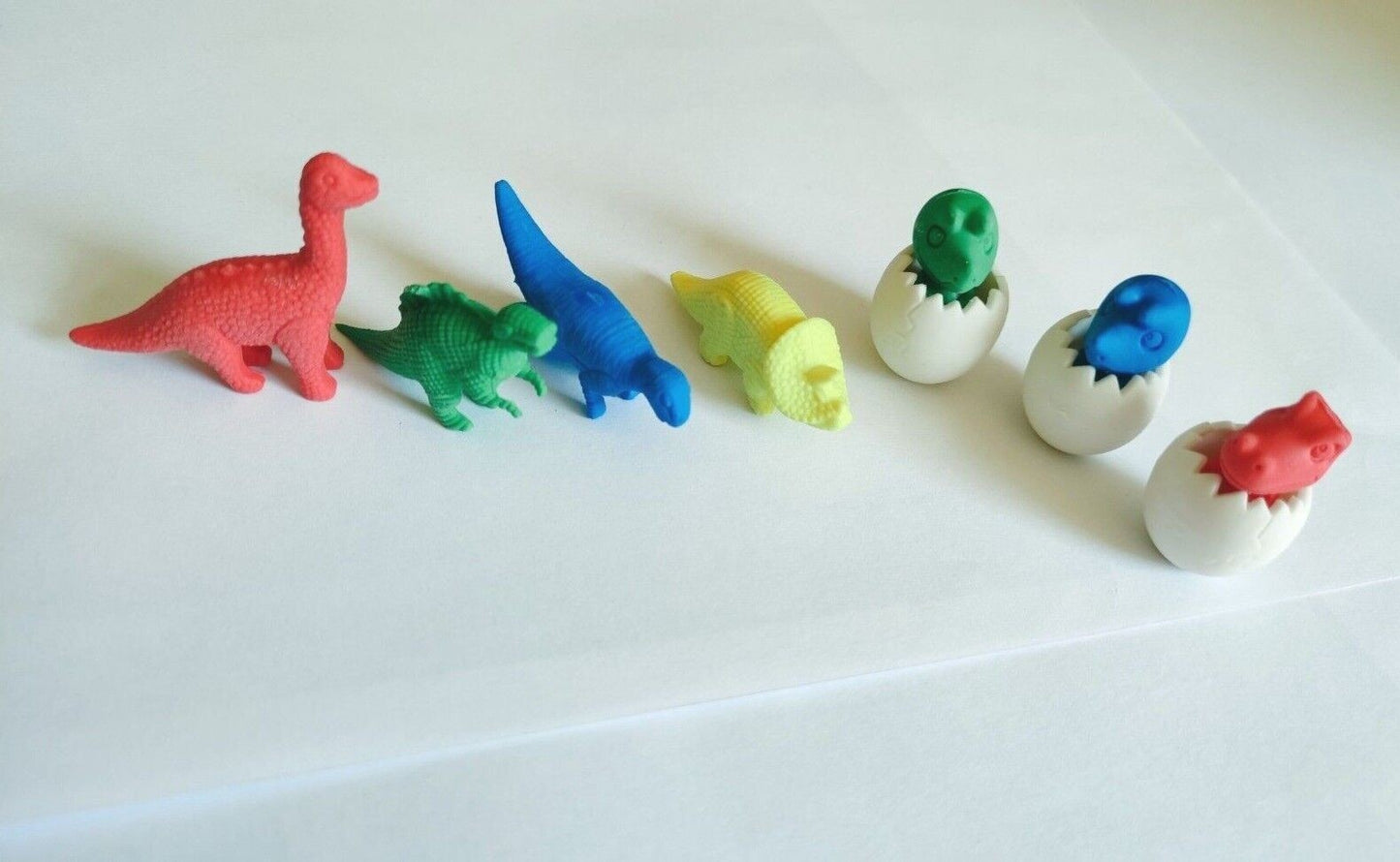 Dinosaur Rubber Erasers Children School Home Office Drawing 10 Pieces New