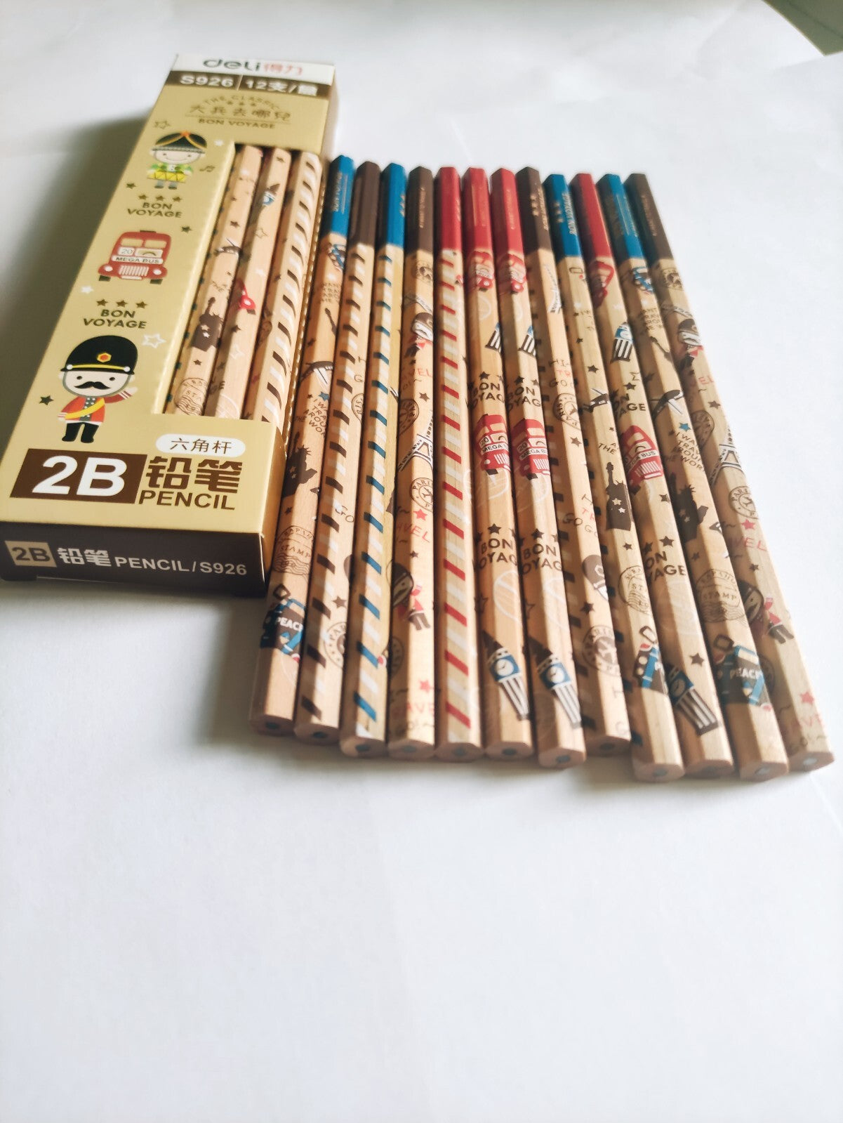2B Unsharpened Quality Wood Pencil for Drawing Sketch School Office Home 12PCS