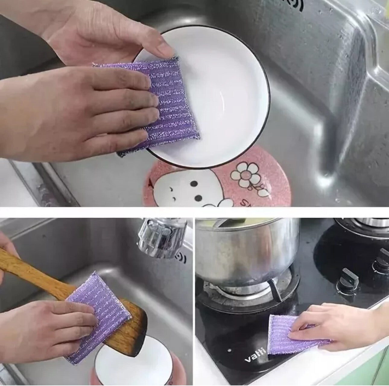 Sponge Scourers Dish Pads Kitchen Cleaning Washing Up Scouring Pack 44Pcs