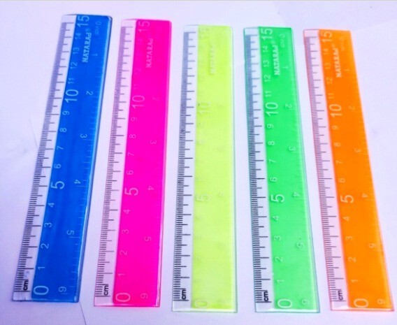 15cm 6" Neon Ruler Office School Stationary Shatterproof Strong School Office