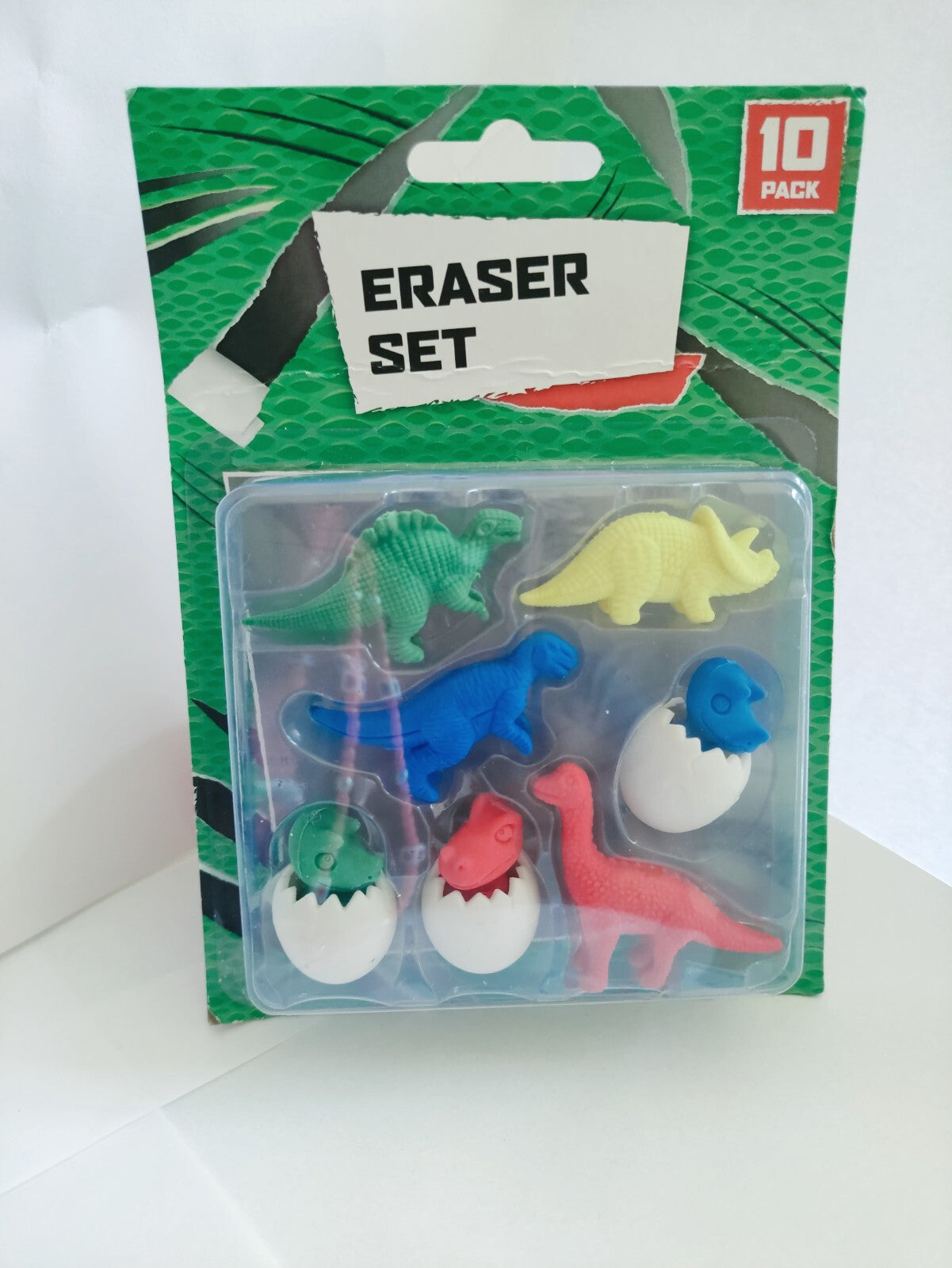 Dinosaur Rubber Erasers Children School Home Office Drawing 10 Pieces New
