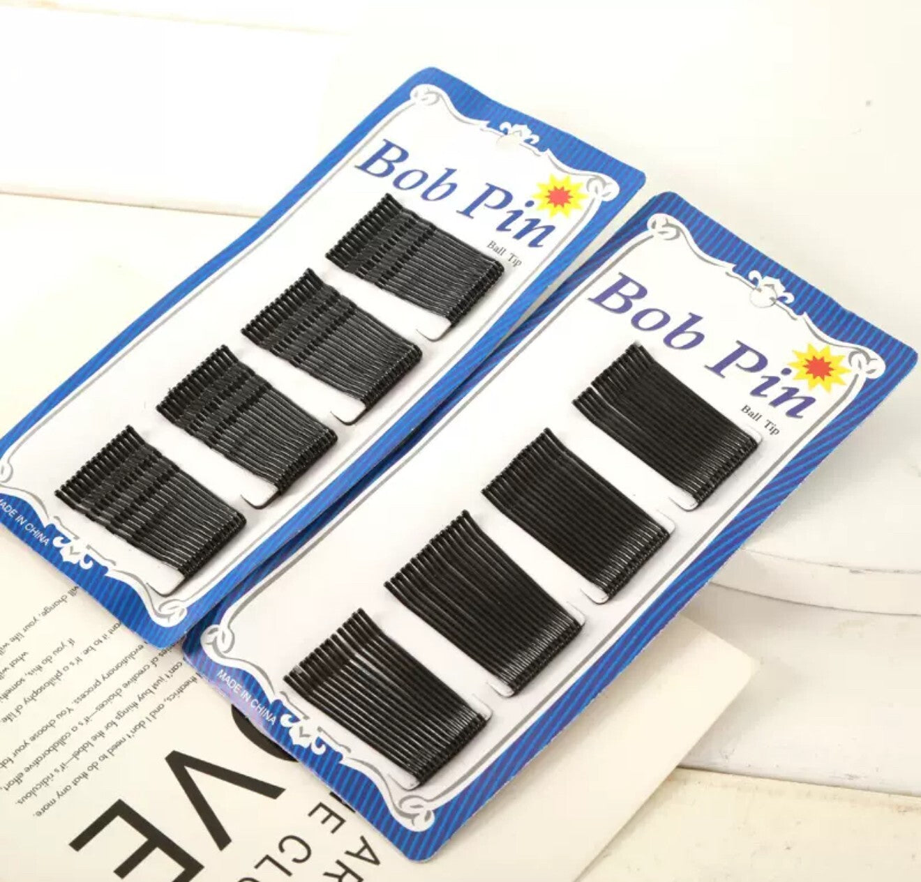 Hair Pins Black Waved Pins Bobby Pin Clips Grips Slides 60 Pieces