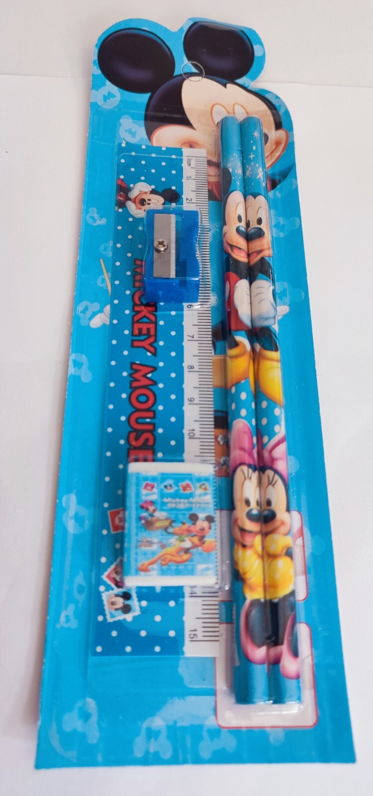 DISNEY 5PCS SET STATIONERY RULER SHARPENER PENCIL ERASER SET FOR KIDS SCHOOL
