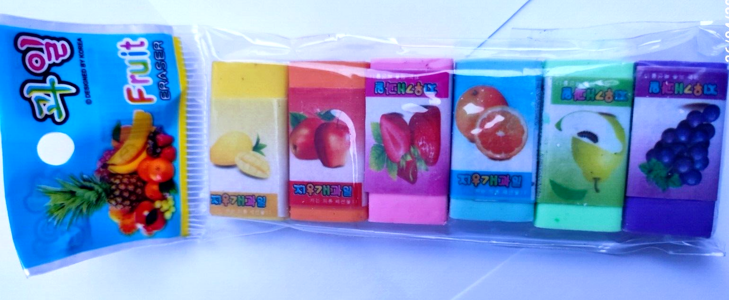 6 Mini Pieces of Rubber Pencil Erasers for Children School Home Office Drawing