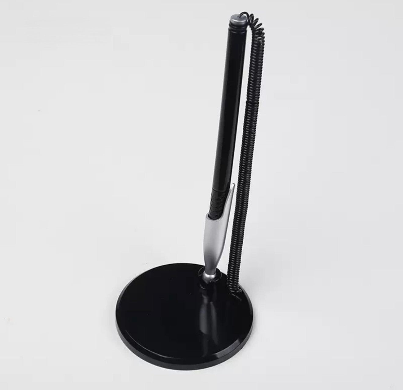 Reception Pen Desk Set On Chain With Stand- Black Counter Pen New