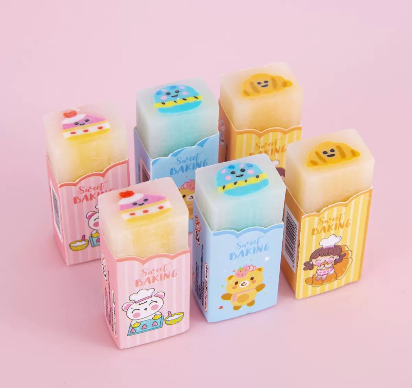 Erasers Rubber Plastic for School Gift Party Bag Stocking Fillers 3 Pieces