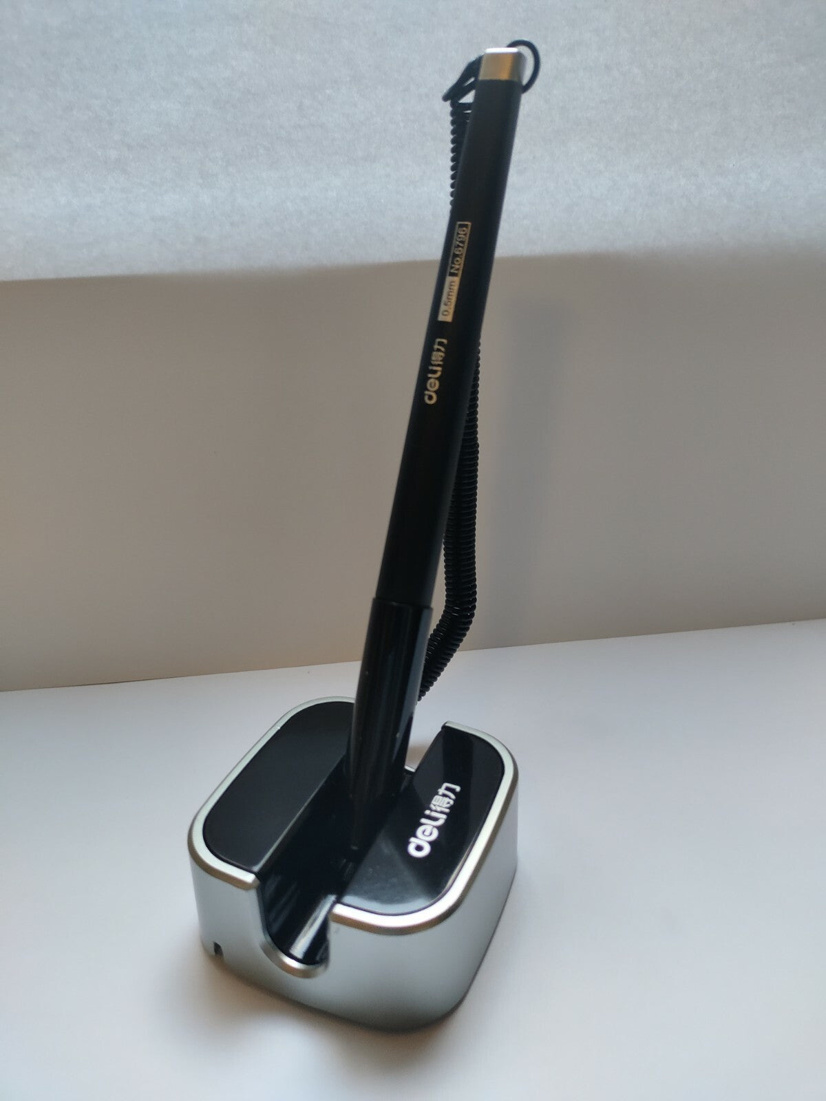 Reception Pen Desk Set On Chain With Stand- Black Counter Pen New
