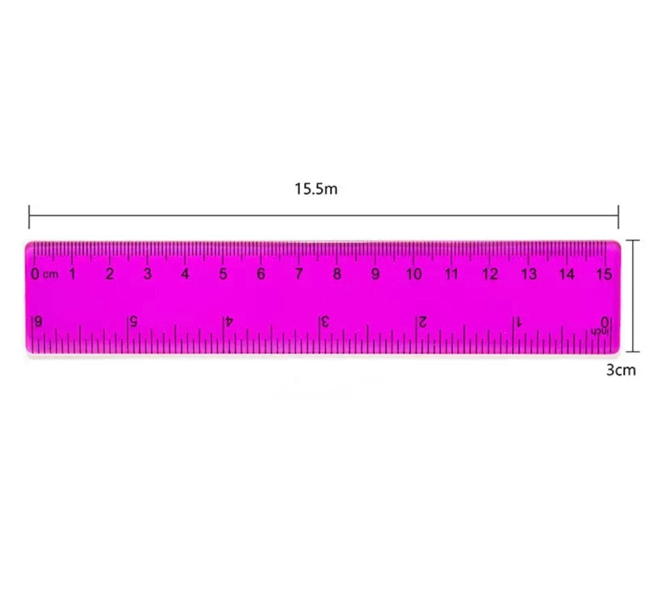 15cm 6'' Ruler Office School Stationary Shatterproof Strong School Office