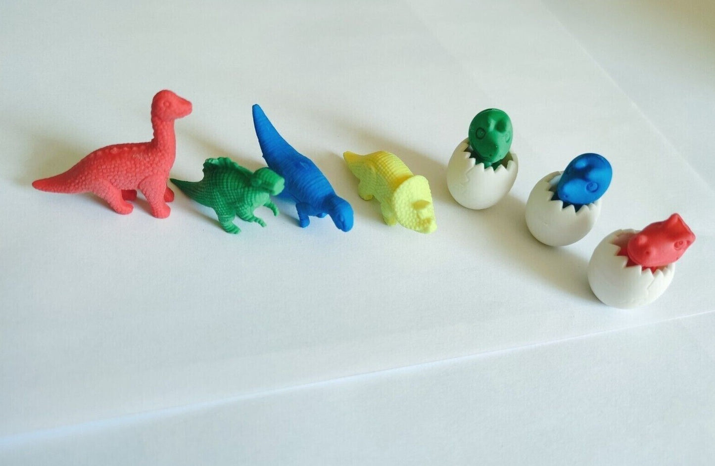Dinosaur Rubber Erasers Children School Home Office Drawing 10 Pieces New