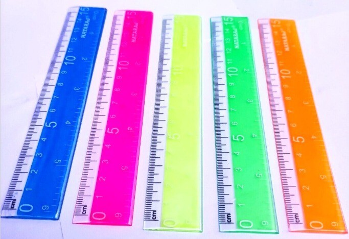 15cm 6" Neon Ruler Office School Stationary Shatterproof Strong School Office