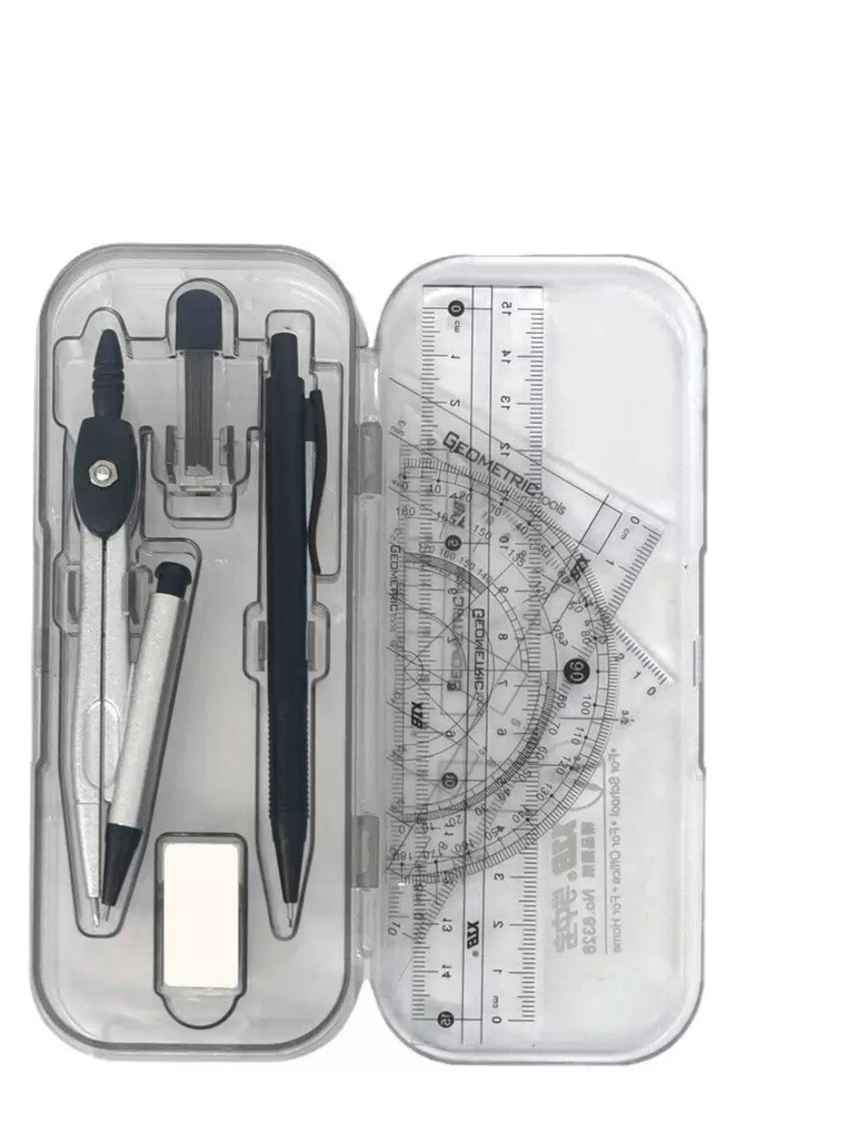 Maths Geometry Compass Protractor Set Back To School Exam Stationery 8PCS
