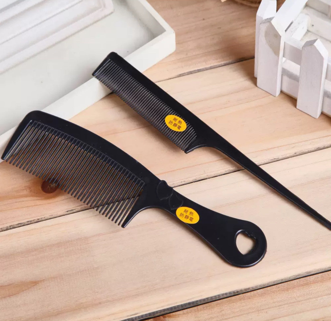 2X Assorted Black Comb Set Hair Styling Hairdressing Salon Barbers Men Women Cut