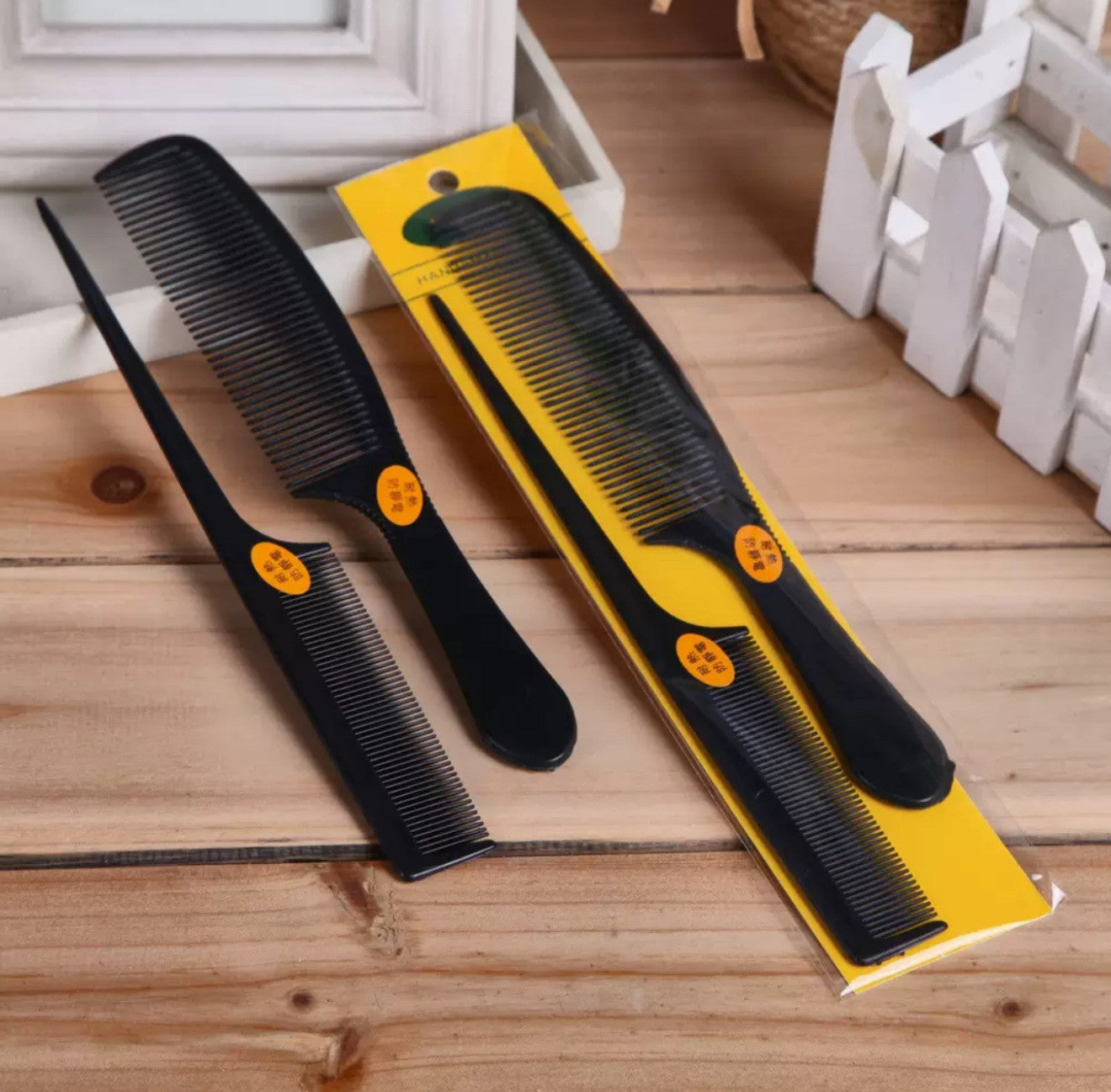 2X Assorted Black Comb Set Hair Styling Hairdressing Salon Barbers Men Women Cut