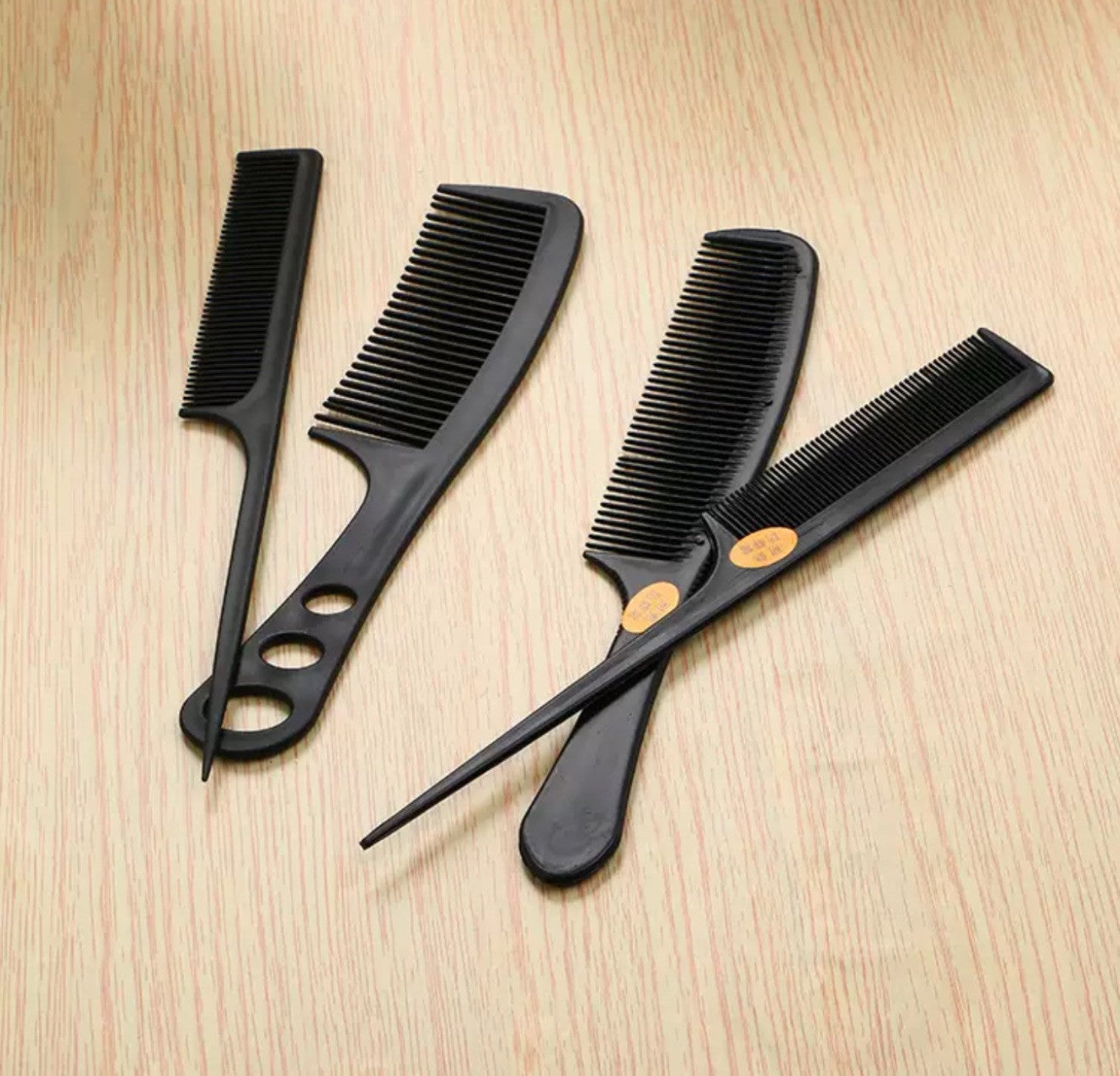 2X Assorted Black Comb Set Hair Styling Hairdressing Salon Barbers Men Women Cut
