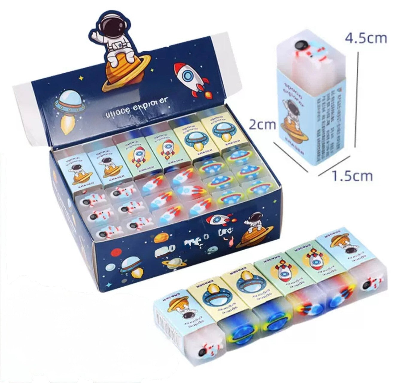 Erasers  Rubber Plastic for School Gift Party Bag Stocking Fillers 3 Pieces