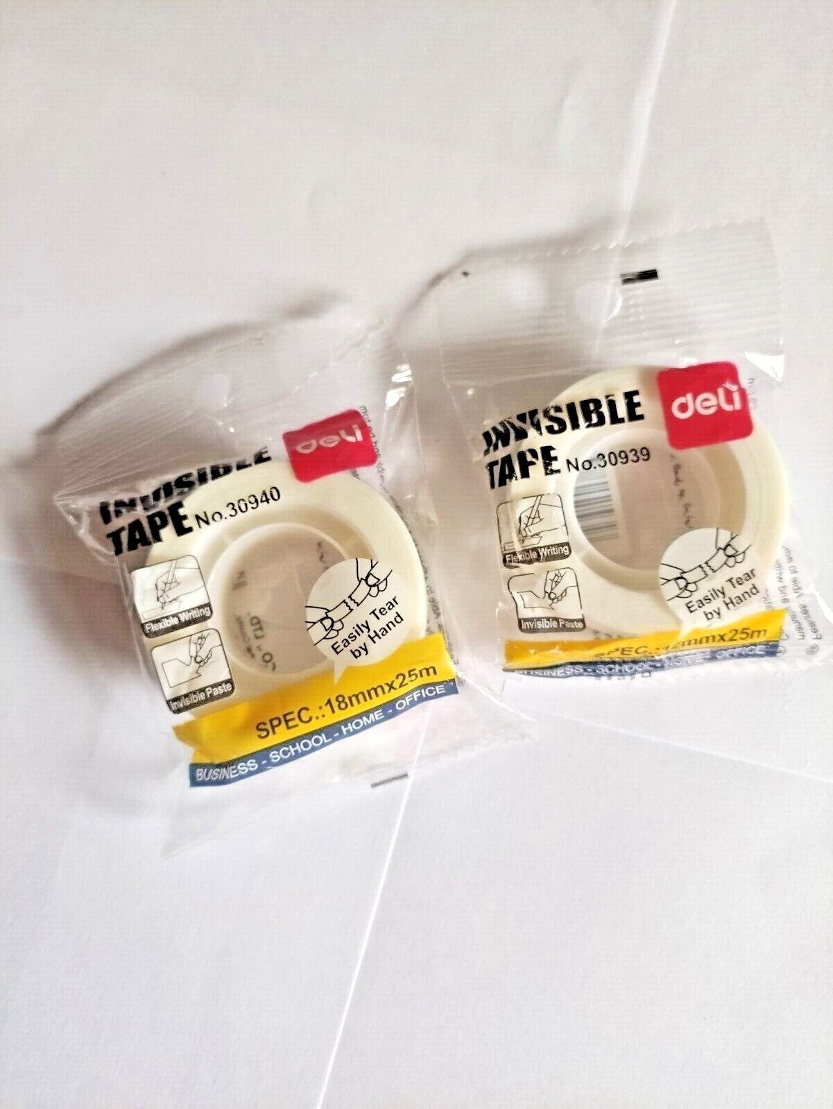 Deli Invisible Sellotape Easy Tear Original Packaging  18mm X 25m Brand New