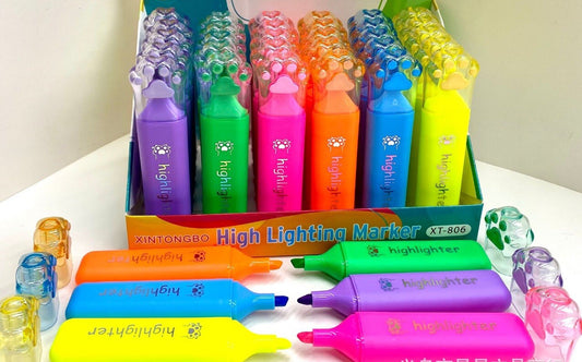 6PCS HIGHLIGHTER PENS ASSORTED BRIGHT COLOURS MARKERS SCHOOL OFFICE