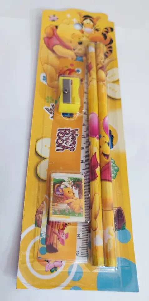 DISNEY 5PCS SET STATIONERY RULER SHARPENER PENCIL ERASER SET FOR KIDS