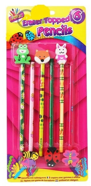 HB Pencils Erasers Topped Cute Animals Erasers for Children Kids School Home