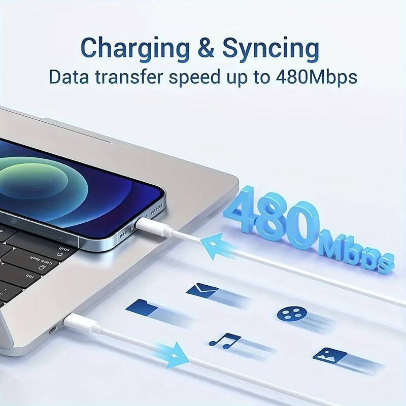 Fast Charger USB Cable for iPhone 5–14 Pro Max iPad – Sync Data Charging Cord