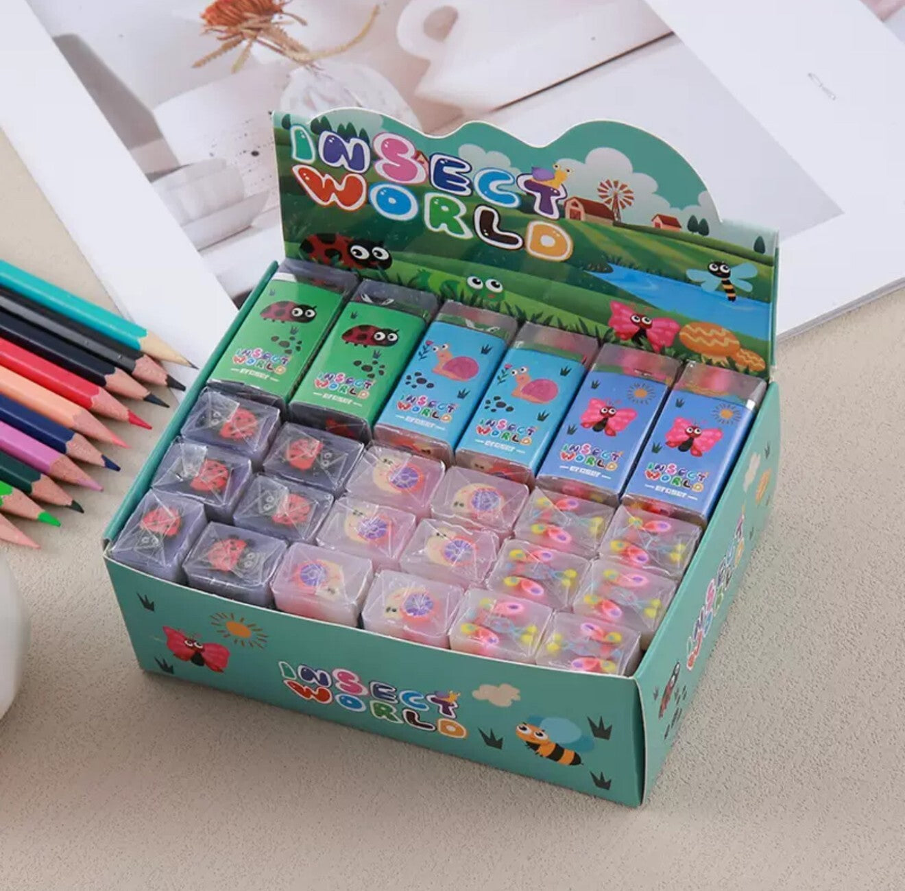 Erasers  Rubber Plastic for School Gift Party Bag Stocking Fillers 3 Pieces