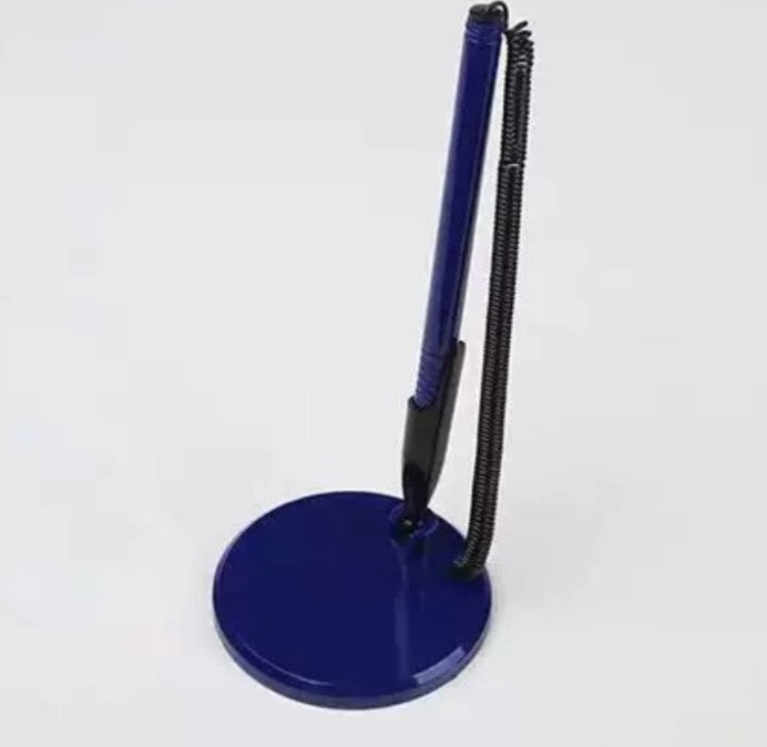 Reception Pen Desk Set On Chain With Stand- Black Counter Pen New