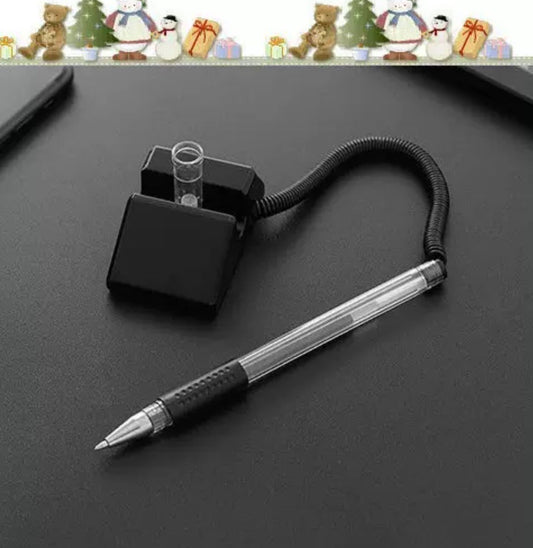 Reception Pen Desk Set On Chain With Stand- Black Counter Pen