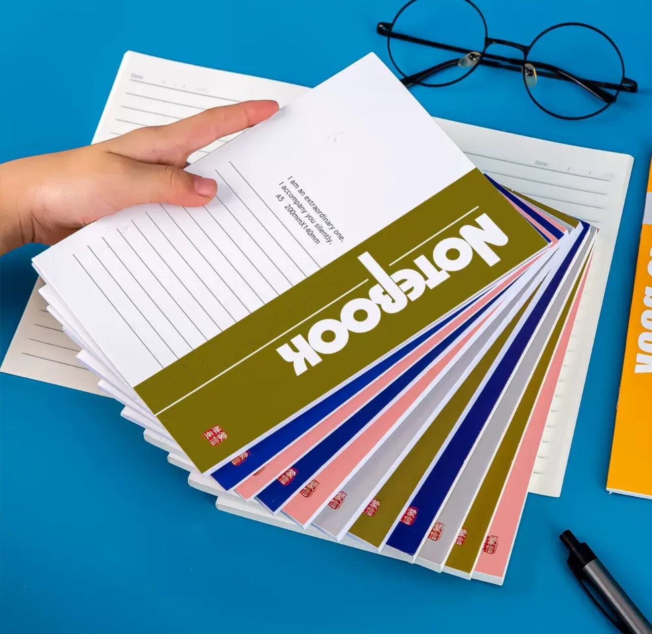 A5 Notebook Lined Ruled Notepad Notes Diary Journal Brand New 136 Pages