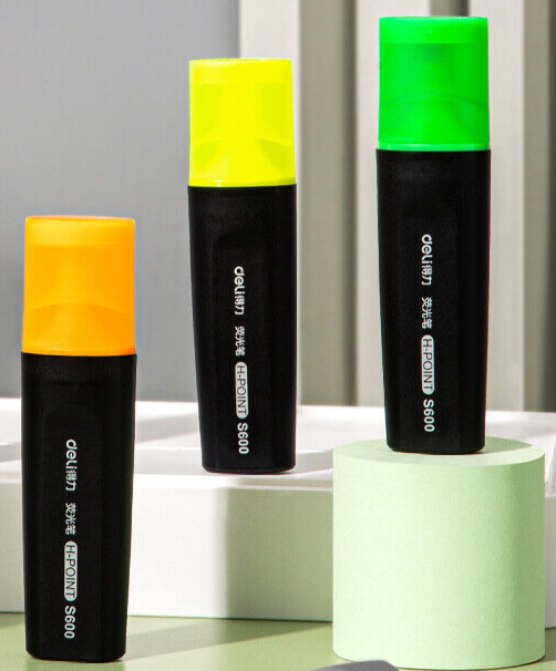 HIGHLIGHTER PENS ASSORTED BRIGHT COLOURS MARKERS SCHOOL OFFICE NEW 3PCS