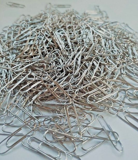 Paper Clips Large 28mm - Polished Steel Metal Paperclips New