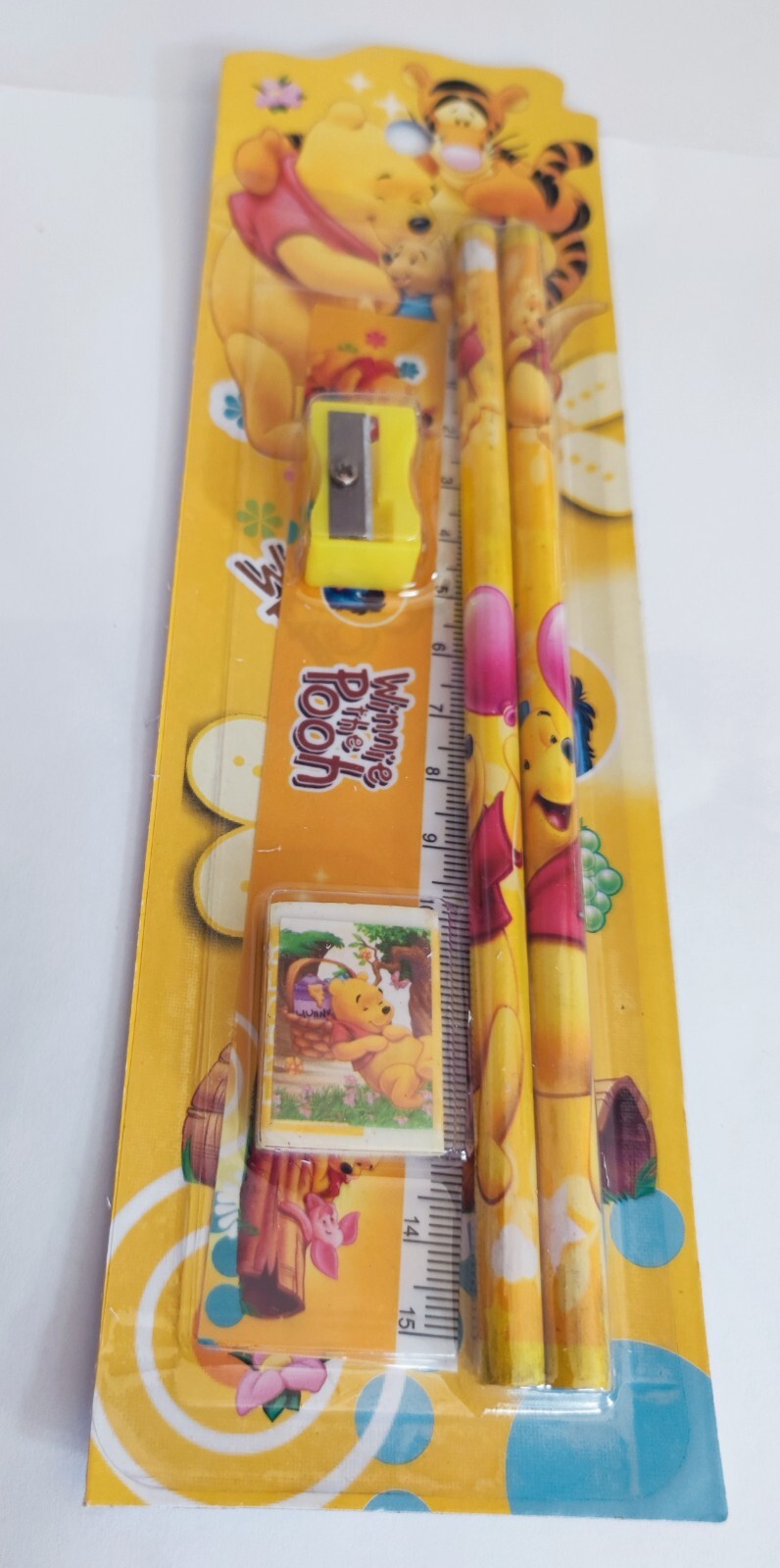 DISNEY 5PCS SET STATIONERY RULER SHARPENER PENCIL ERASER SET FOR KIDS SCHOOL NEW