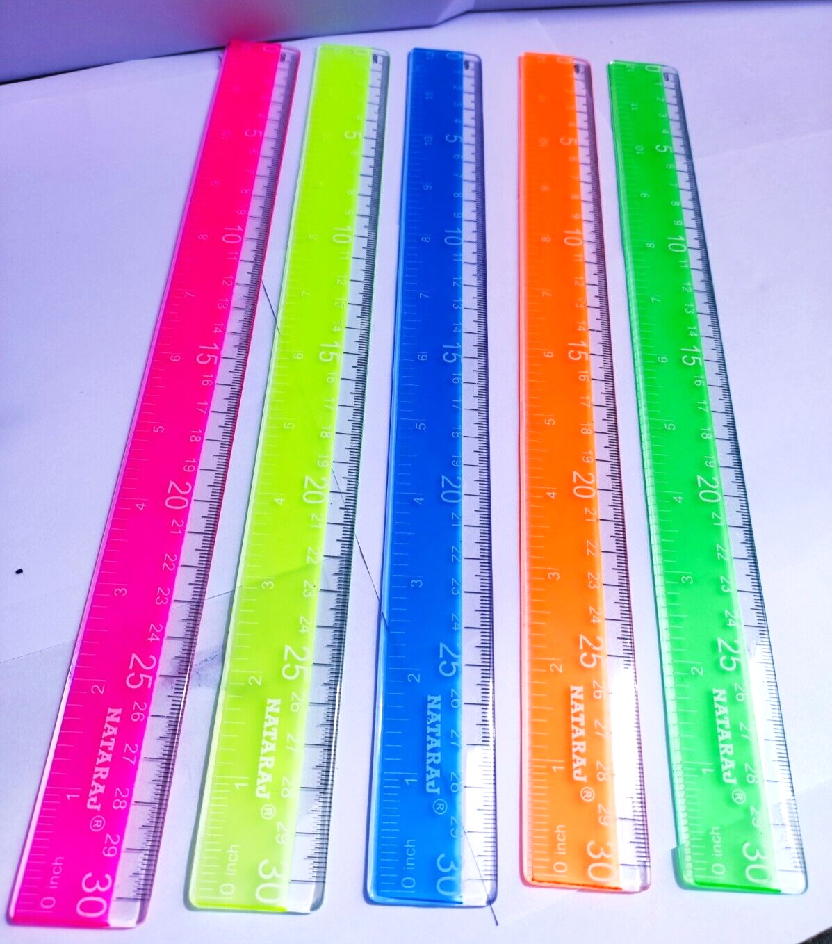 30cm/12" Neon Ruler - School Work Office Rulers Stationery Brand New