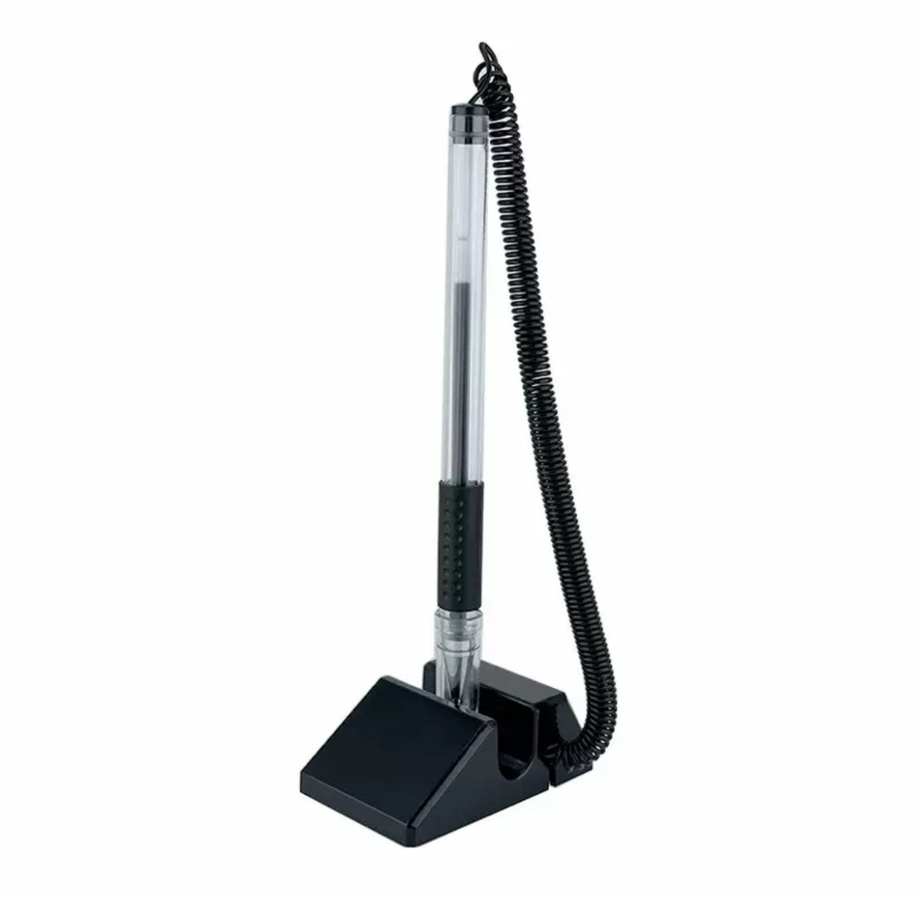 Reception Pen Desk Set On Chain With Stand- Black Counter Pen