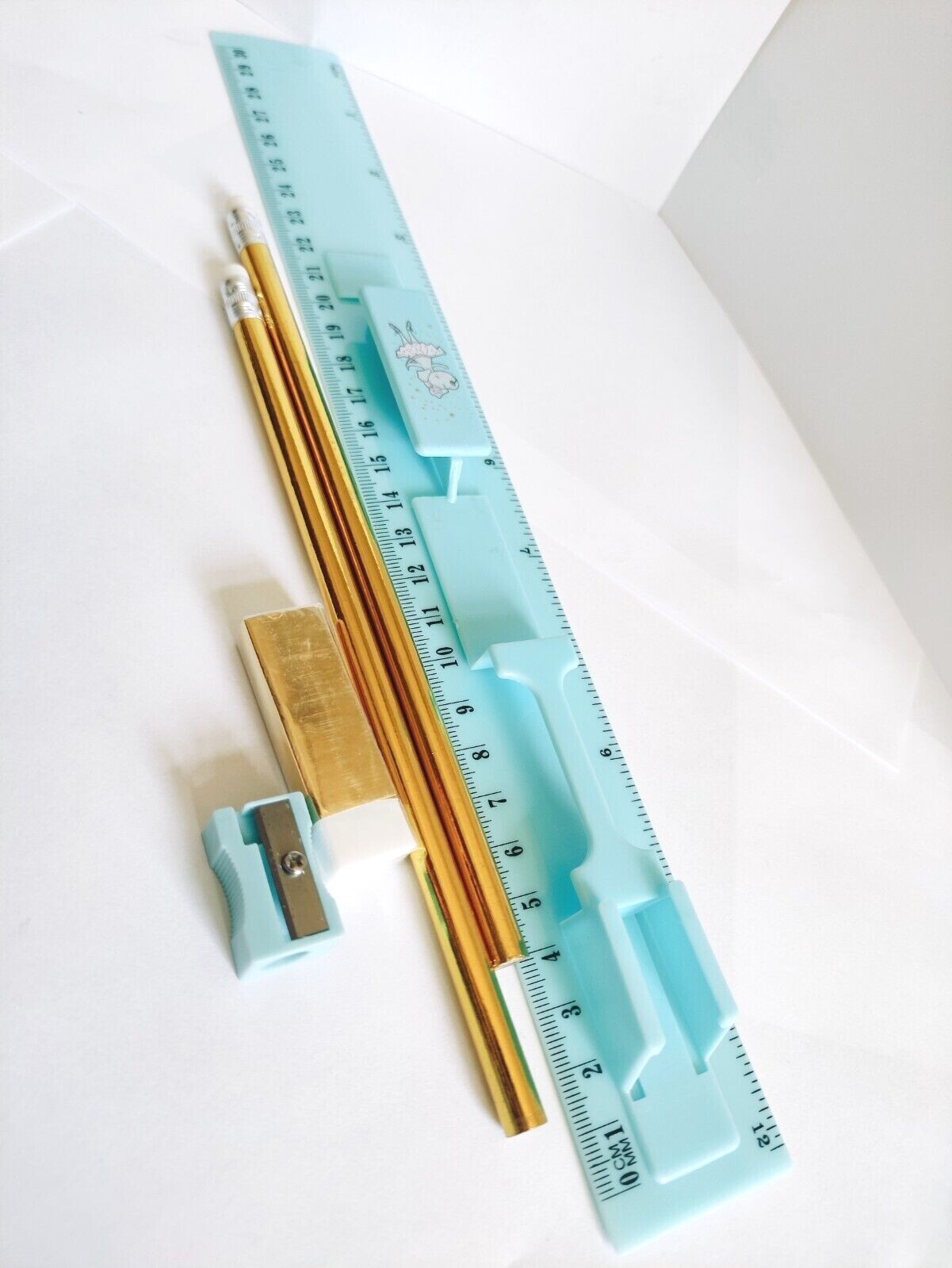 30CM RULER SET FOR SCHOOL RULER SHARPENER PENCIL ERASER 5 PCS