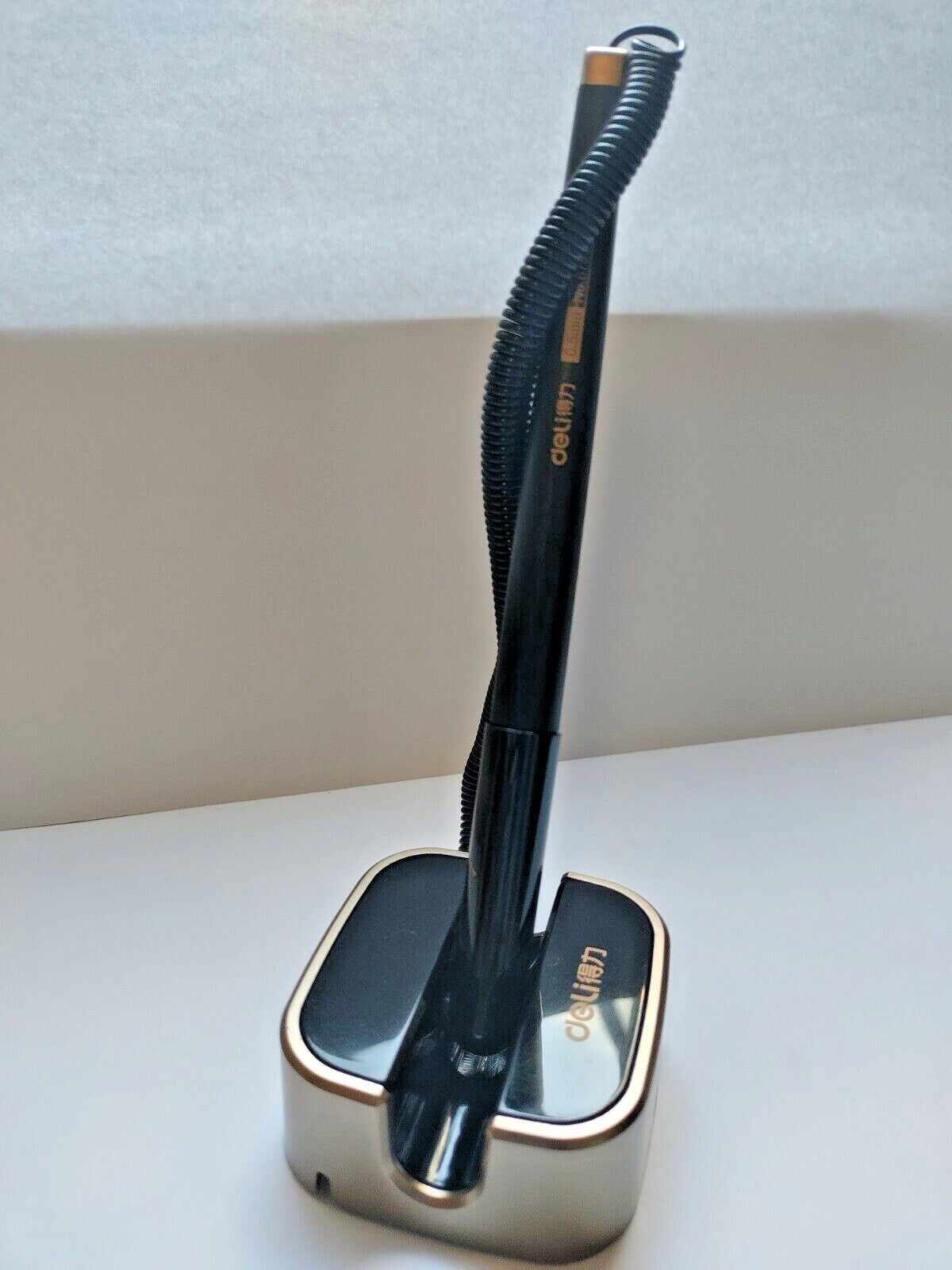 Reception Pen Desk Set On Chain With Stand- Black Counter Pen New