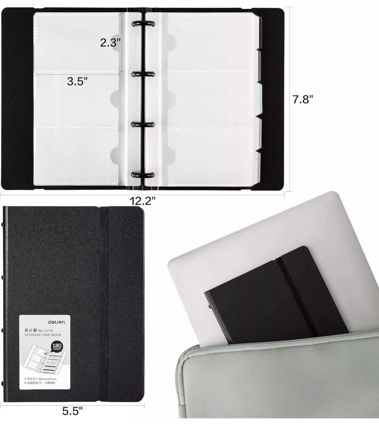 Deli Business Name Card Book Booklet Wallet Holder 180 cards Organiser Folder