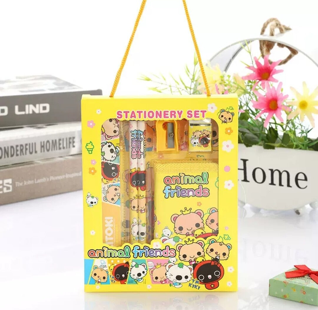 Stationery Set – Pencil, Rubber & Wallet for Kids School Supplies Gift New
