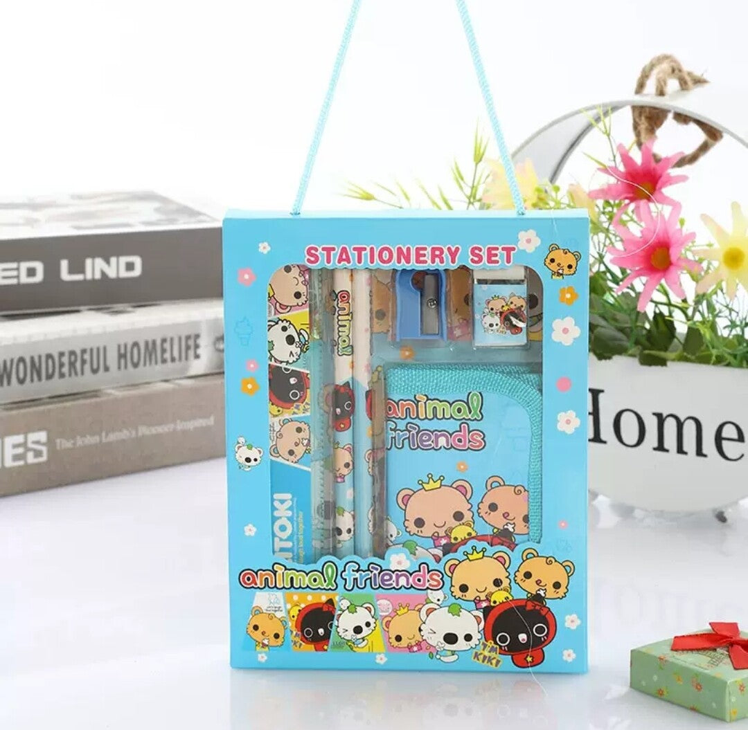 Stationery Set – Pencil, Rubber & Wallet for Kids School Supplies Gift New