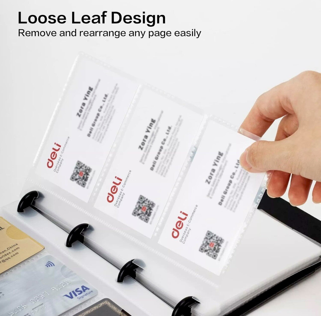 Deli Business Name Card Book Booklet Wallet Holder 180 cards Organiser Folder