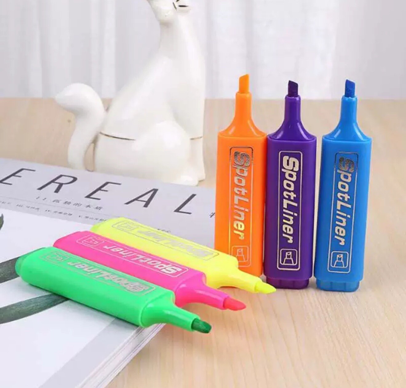 HIGHLIGHTER MARKERS PENS ASSORTED BRIGHT COLOURS SCHOOL OFFICE 6PCS