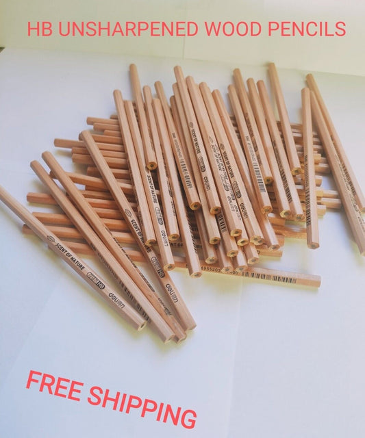 HB Unsharpened Pencils for  Drawing Sketch Quality Wood Pencils for School Home