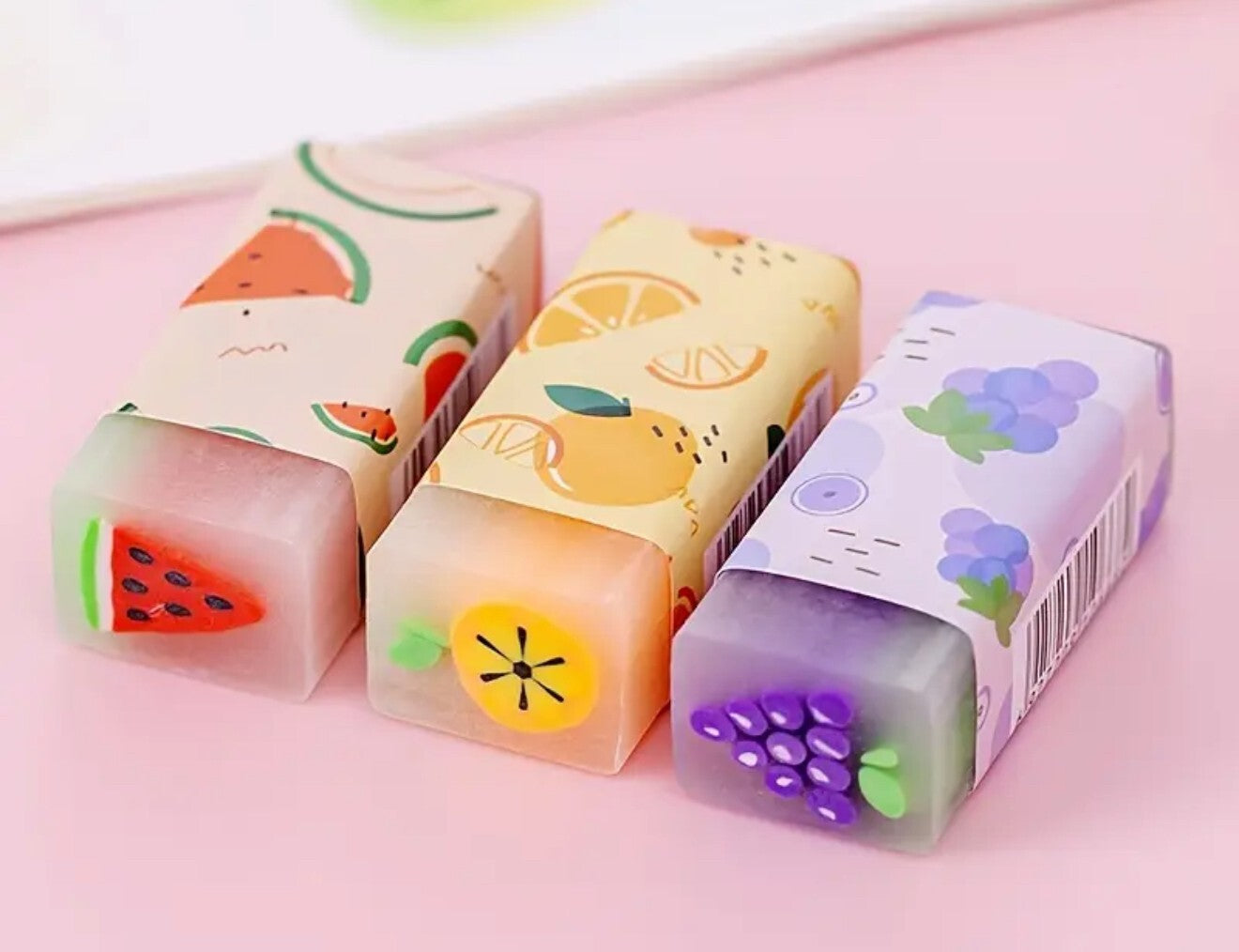 Erasers  Rubber Plastic for School Gift Party Bag Stocking Fillers 3 Pieces