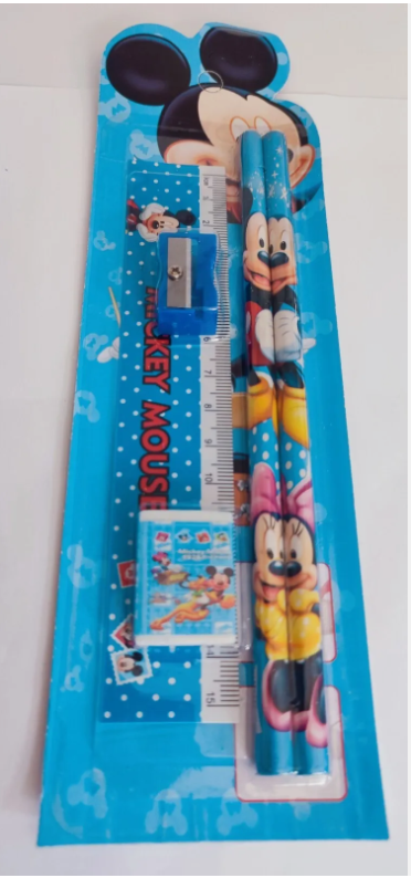 DISNEY 5PCS SET STATIONERY RULER SHARPENER PENCIL ERASER SET FOR KIDS